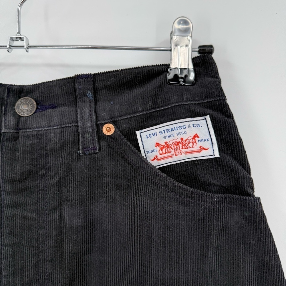 Levi's Strauss Vintage A-Line Corduroy Skirt in Washed Black Size 8 RARE 70’s